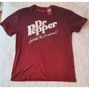 Dr Pepper Graphic T-Shirt Large Burgundy Just What The Dr Ordered NWT Unisex